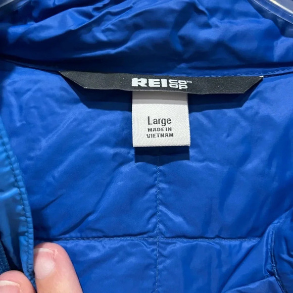 REI Co-op Men’s Large Puffer 650 Down Vest 2.0 Horizon Blue Puff NWT - Picture 4 of 11
